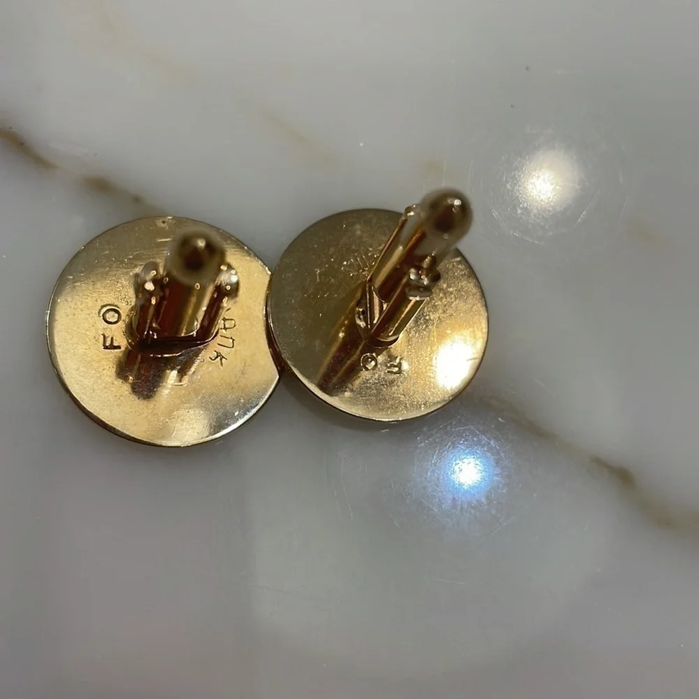 Swank FO Vintage Gold Tone Cuff Links —MCM—Great Design & Condition—OS
